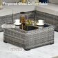 HOMLUX 10-Piece Outdoor Patio Wicker Sectional Furniture Set in Beige, , large