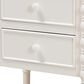 Baxton Studio Malinda 3-Drawer End Table with Spindle Legs in White, , large