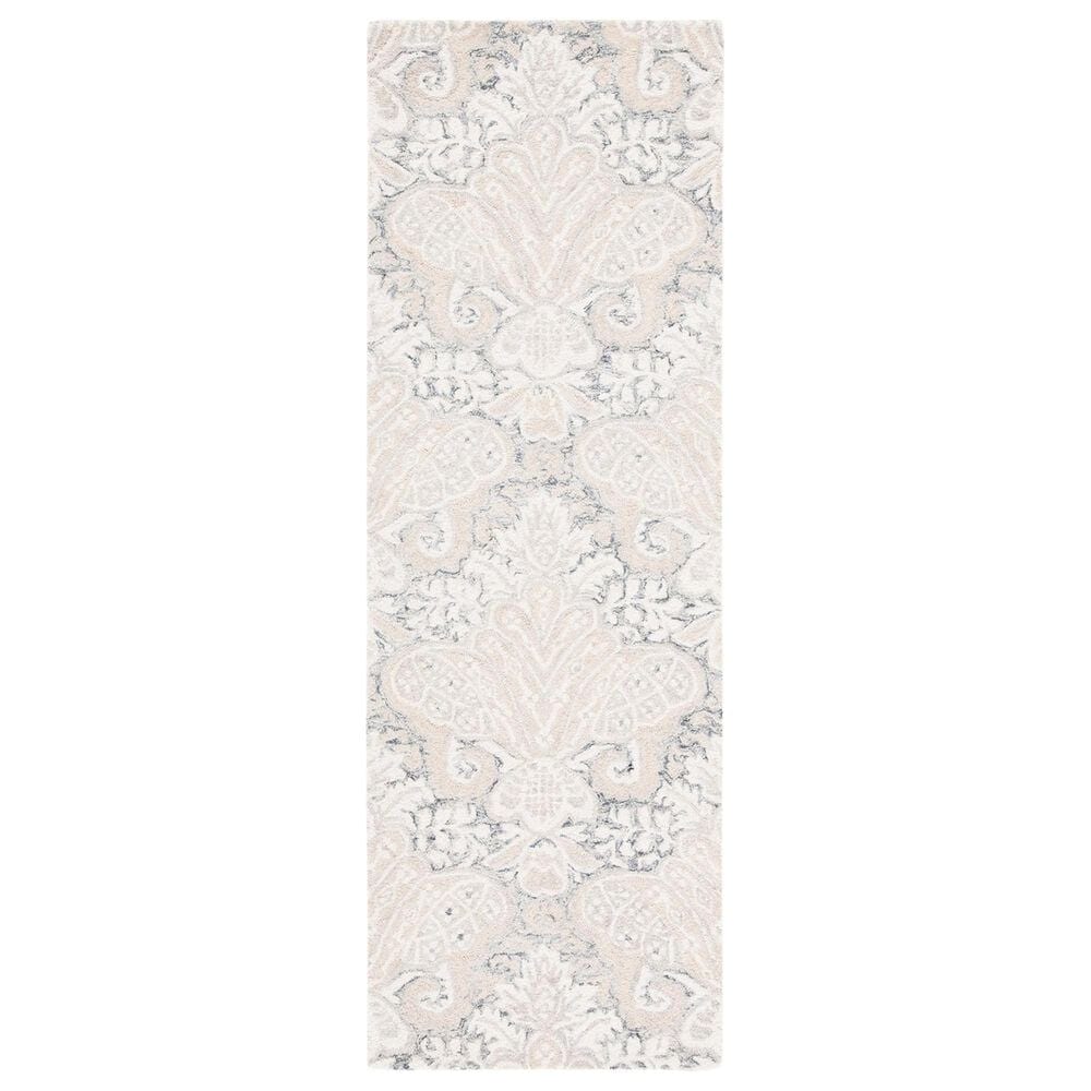 Safavieh Micro-Loop Damask 2"3" x 11" Charcoal and Ivory Runner, , large