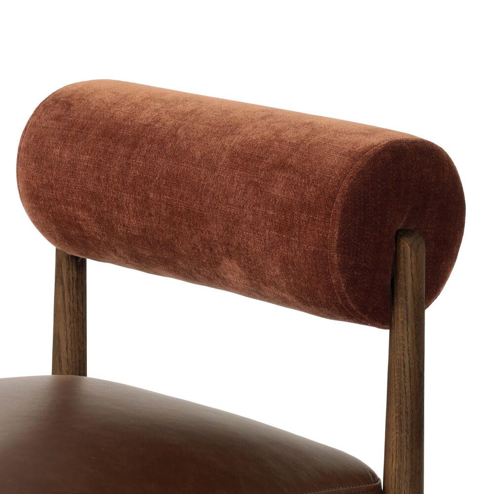 Four Hands Jazelle Counter Stool with Altair Sienna Upholstery in Tan Oak, , large