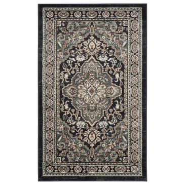 Safavieh Lyndhurst 3"3" x 5"3" Anthracite and Teal Area Rug, , large