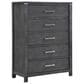 New Heritage Design Odessa 5-Drawer Chest in Charcoal and Silver, , large