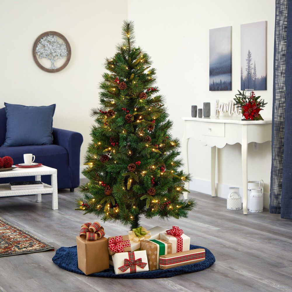 Nearly Natural Inc 5' Mixed Pine Artificial Christmas Tree with White