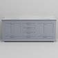 Lexora Home Dukes 80" Double Bathroom Vanity in Dark grey with 2 cm White Quartz Top and Rectangular Sinks, , large