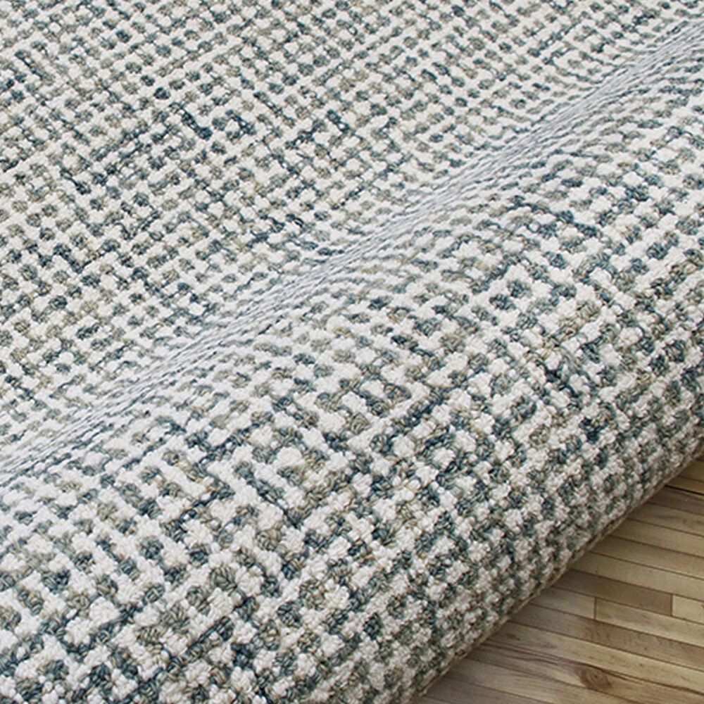 L&amp;R Resources Criss Cross Ivory and Stone Blue 10&#39; x 14&#39; Area Rug, , large
