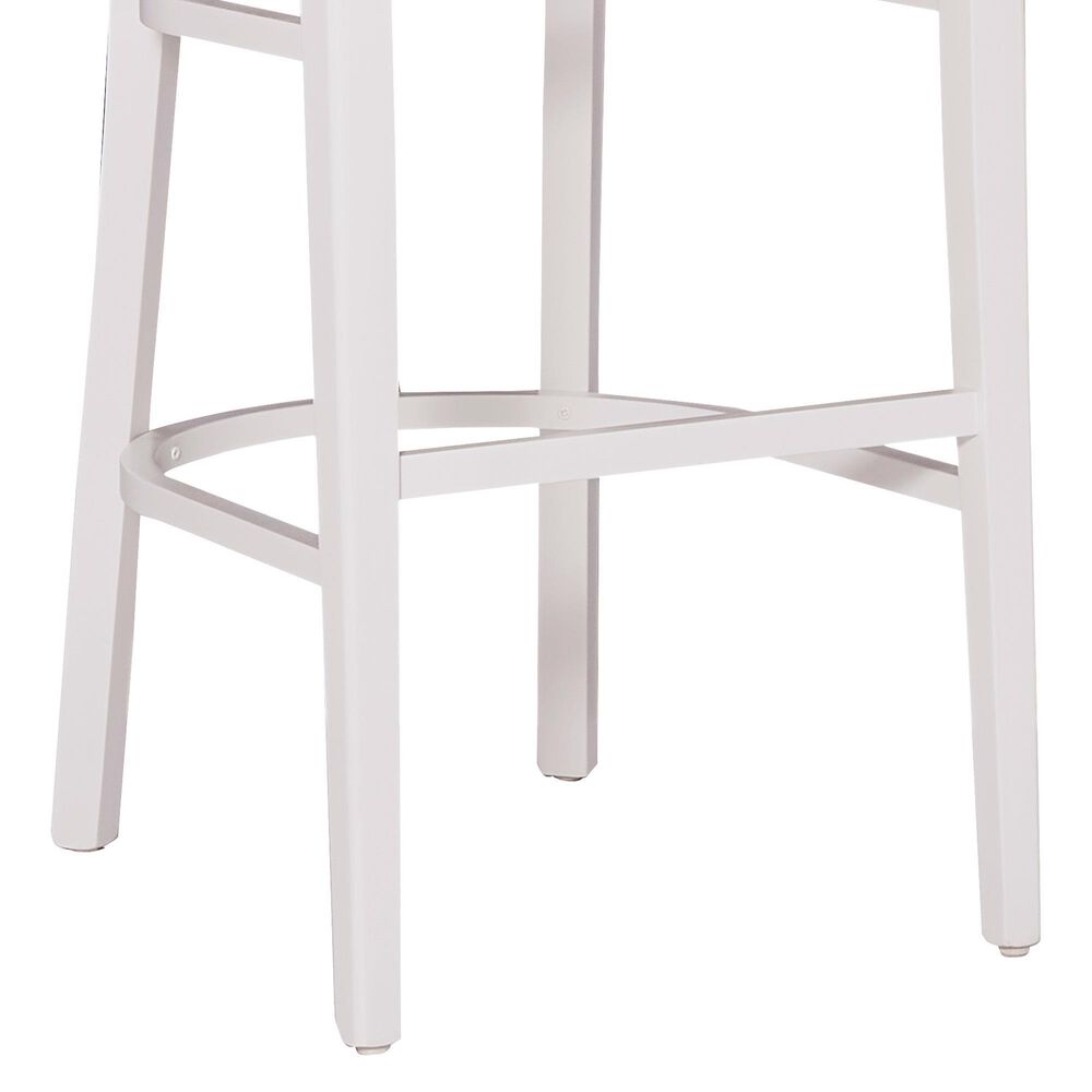Linon Home Decor Teresa Bar Stool with Gray Cushion in White (Set of 2), , large