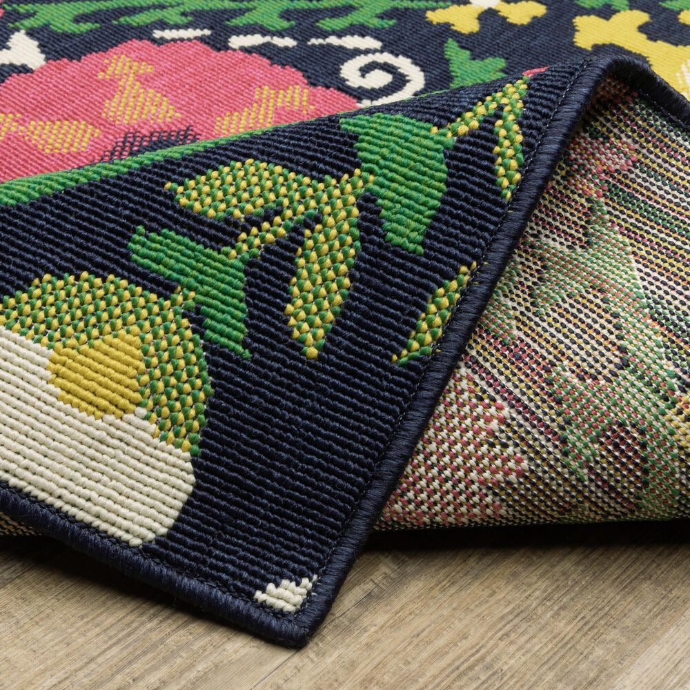 Oriental Weavers Havana HAV09 Navy and Multicolor 1'10" x 7'3" Indoor/Outdoor Runner, , large