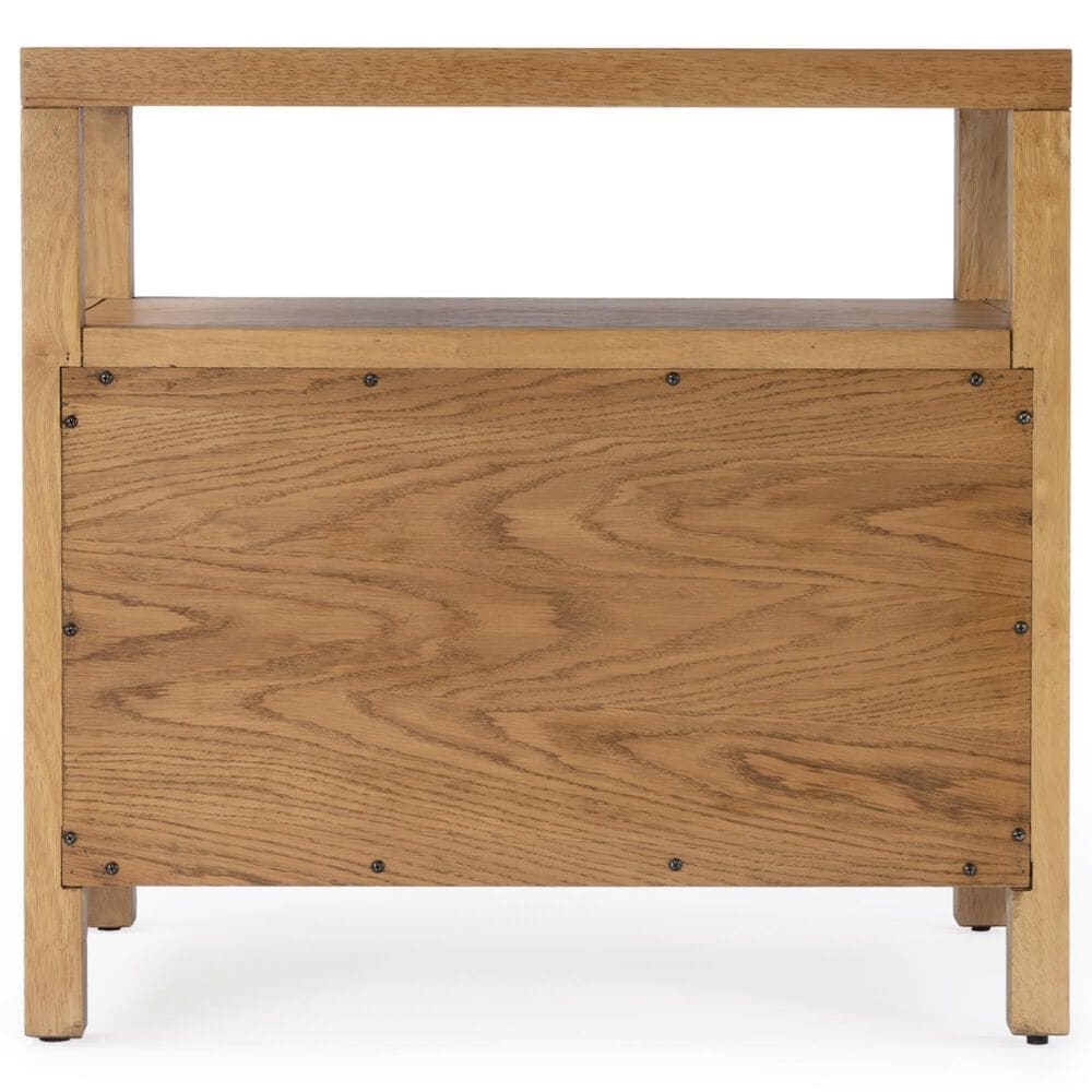 Butler Specialty Company Nora 2-Drawer Wide Nightstand with Open Shelf in Light Natural Brown, , large