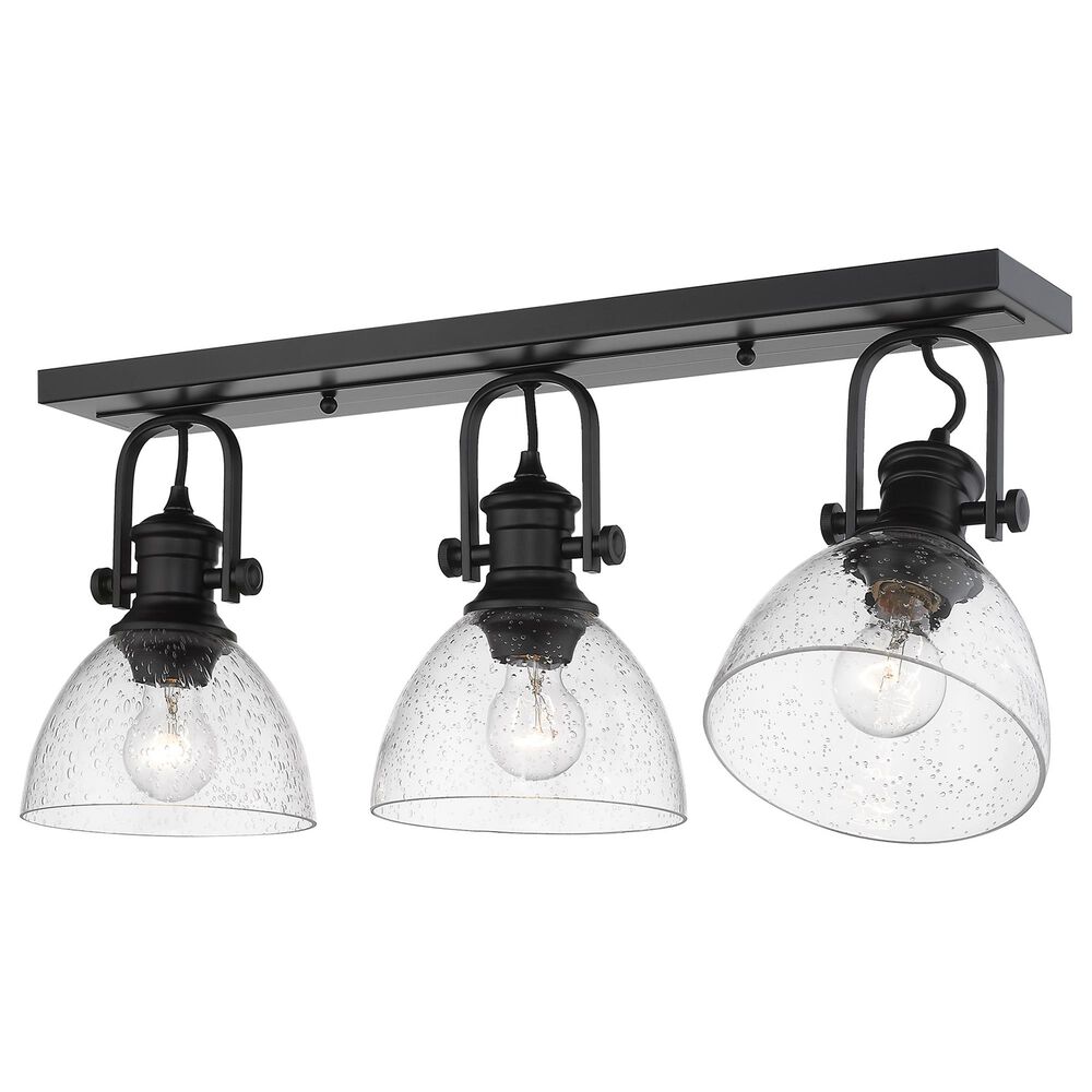 Golden Lighting Hines 3-Light Semi-Flush with Clear Glass in Matte Black, , large