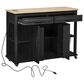 HOMLUX 47" Kitchen Island with Extendable Dining Table in Black and Natural, , large