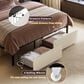 HOMLUX Queen Upholstered Platform Storage Bed Frame in Beige, , large