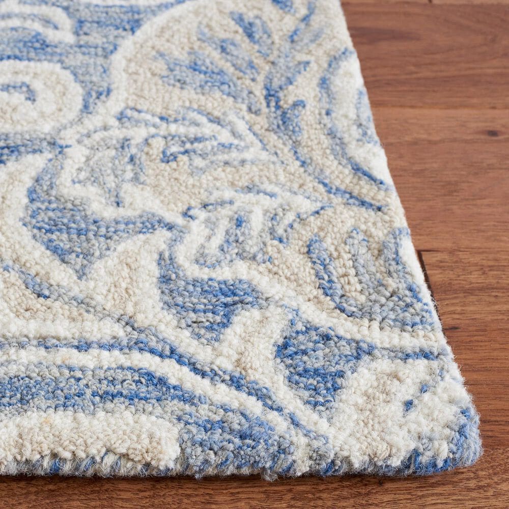 Safavieh Micro-Loop MLP532M 2&#39;3&quot; x 9&#39; Blue and Ivory Runner, , large