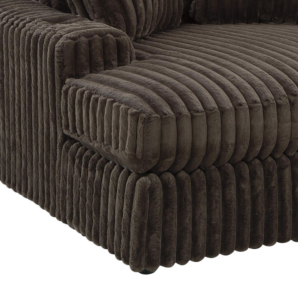 Ashley Midnight-Madness Oversized Chaise in Chocolate, , large