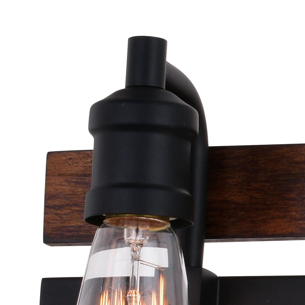 Vaxcel Carrington 3-Light Bathroom Vanity in Matte Black and Deep Walnut, , large