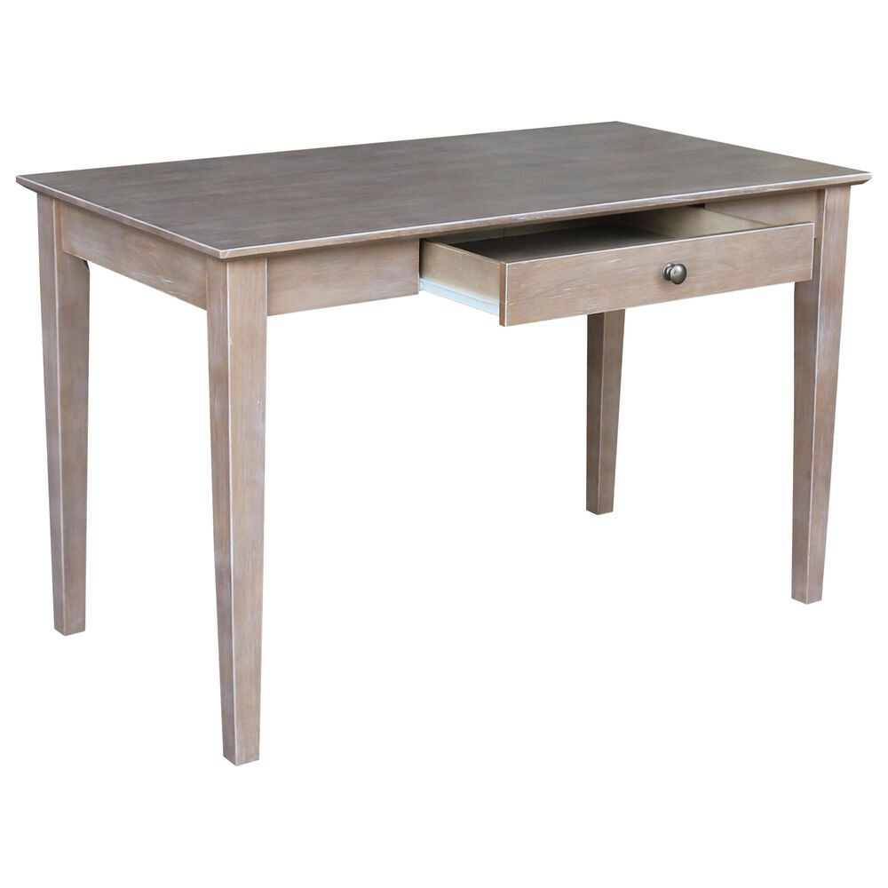 International Concepts Modern Farmhouse Desk with Chair in Washed Gray