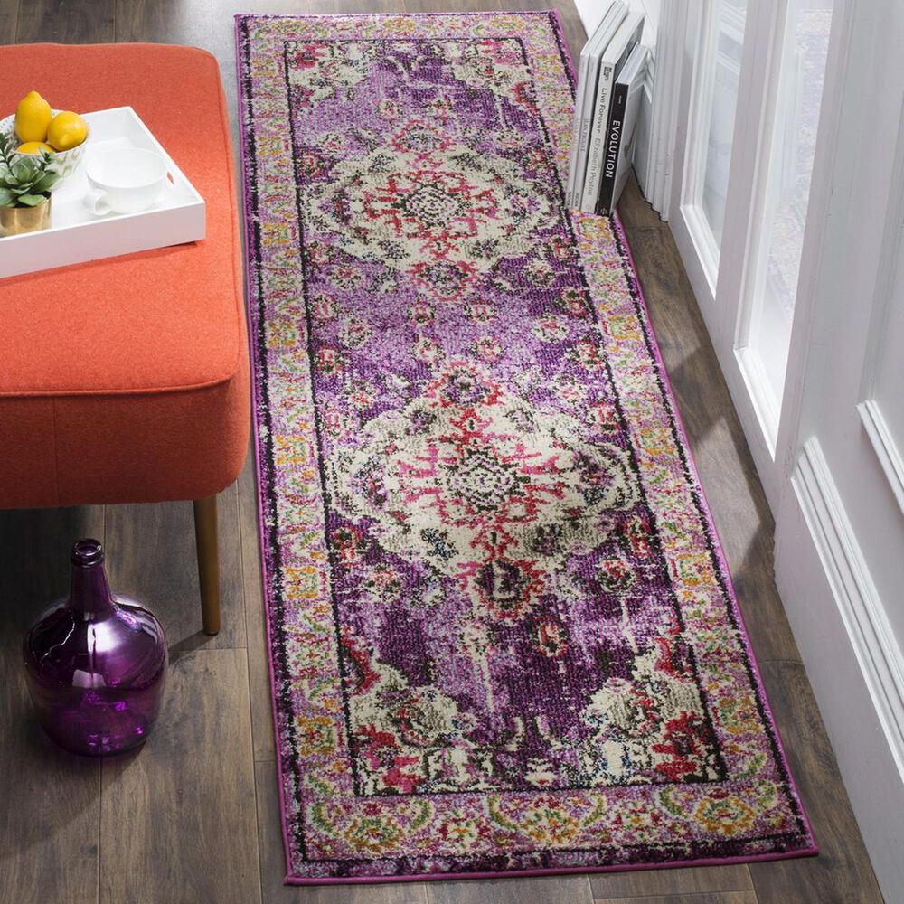 Safavieh Monaco MNC243P-210 2"2" x 10" Violet/Fuchsia Runner, , large