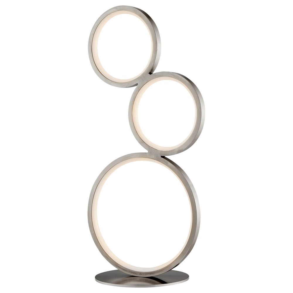 Lite Source Fedora 3-Ring LED Table Lamp in Brushed Nickel, , large