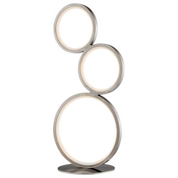 Lite Source Fedora 3-Ring LED Table Lamp in Brushed Nickel, , large