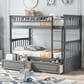 Hearth and Haven Twin over Twin Convertible Bunk Bed with Drawers in Gray, , large