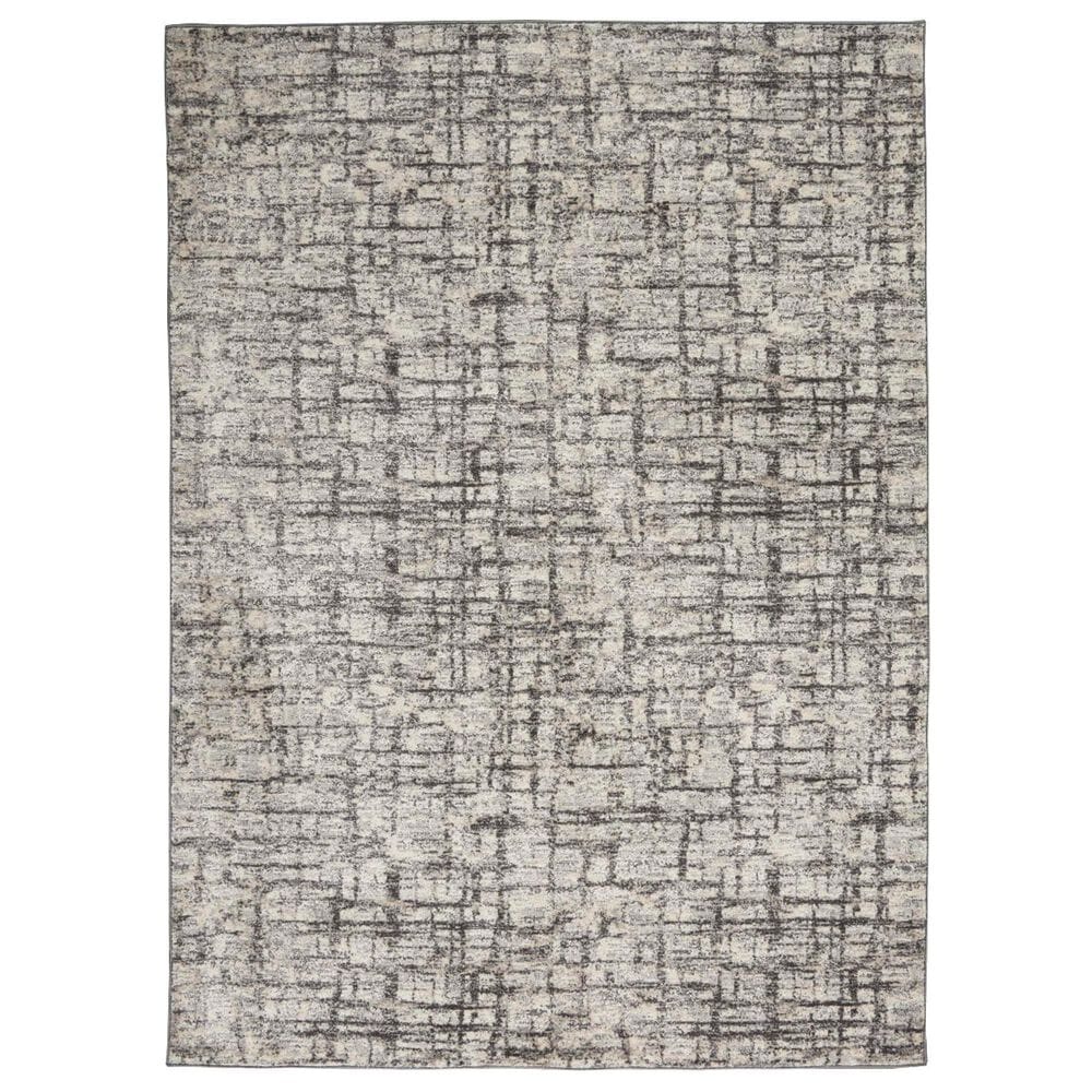Nourison Rush 6" x 9" Ivory and Grey Area Rug, , large