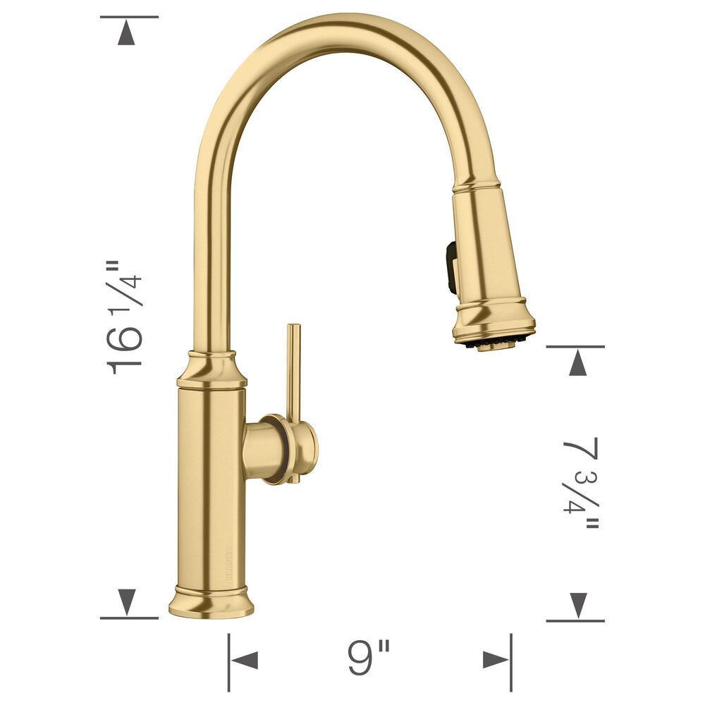 Blanco Empressa Pull-Down Faucet 1.5 GPM in Satin Gold, , large
