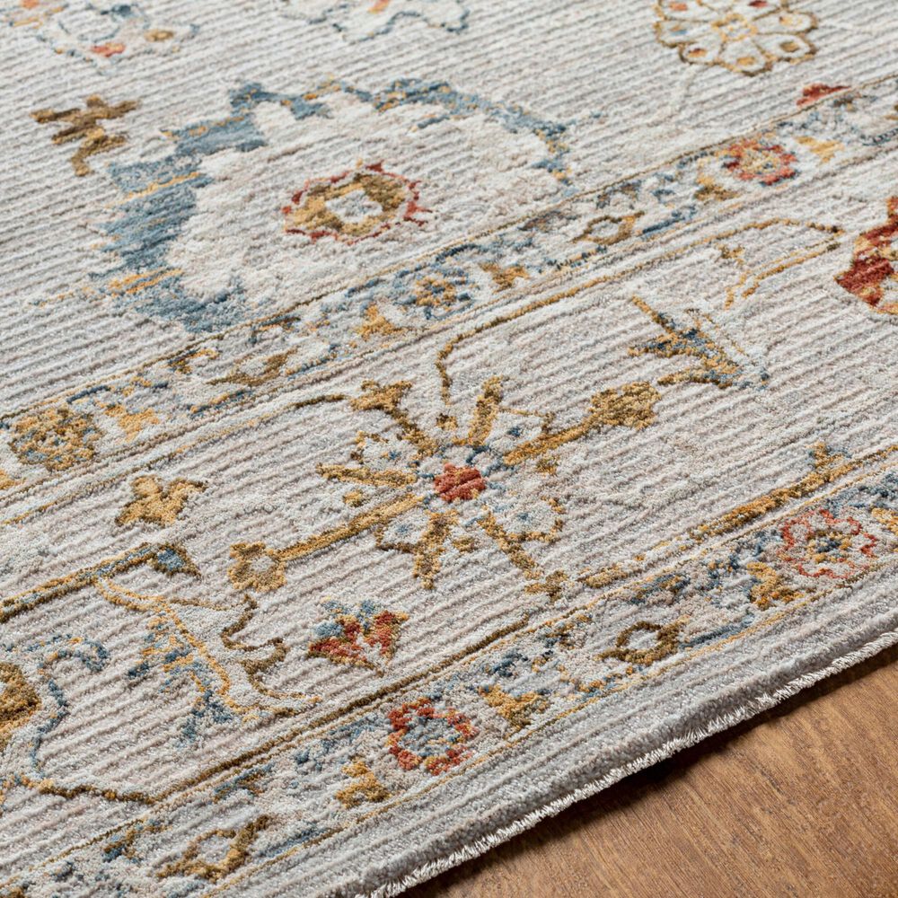 Surya Reina REN-2307 Light Gray, Cream, Denim, Rust, Mustard and Olive 2&#39;7&quot; x 10&#39; Runner, , large