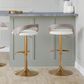 LumiSource Grotto Swivel Barstool with White Faux Leather Upholstery in Gold and Light Grey (Set of 2), , large