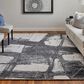 Feizy Coda 8927F 3"6" x 5"6" Black and White Area Rug, , large