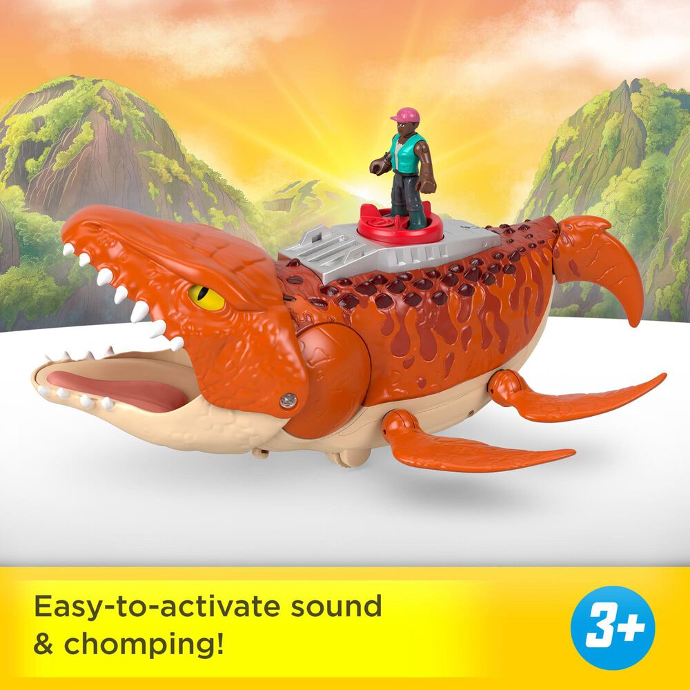Fisher Price Aquachomp Chase Mosasaurus Dinosaur Action Figure Playset in Multicolor, , large