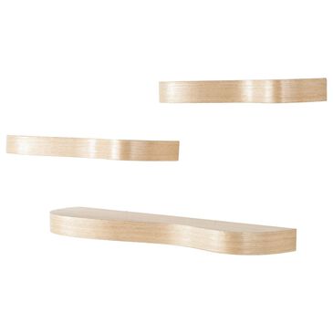 Maple and Jade 3-Piece Handmade Wall Shelf Set in Light Brown, , large