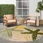Nourison Aloha 7"10" Round Green and Yellow Indoor/Outdoor Area Rug, , large