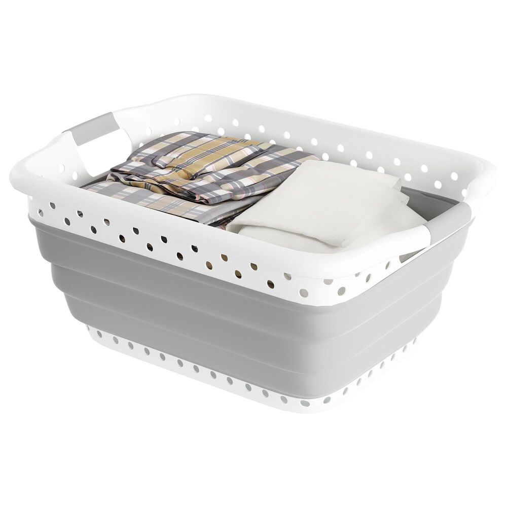 Timberlake Collapsible Laundry Basket in Gray, , large