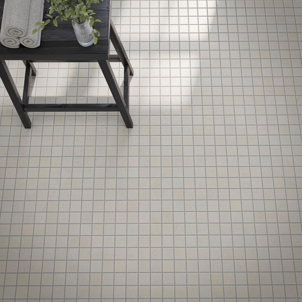 Dal-Tile Exposition Chalk 2" x 2" Straight Joint on 12" x 12" Porcelain Mosaic Sheet, , large