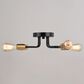 Vaxcel Rhine 4-Light Semi Flush Mount in Matte Black and Natural Brass, , large