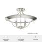 Hunter Perch Point 4-Light Semi-Flush Mount in Brushed Nickel, , large