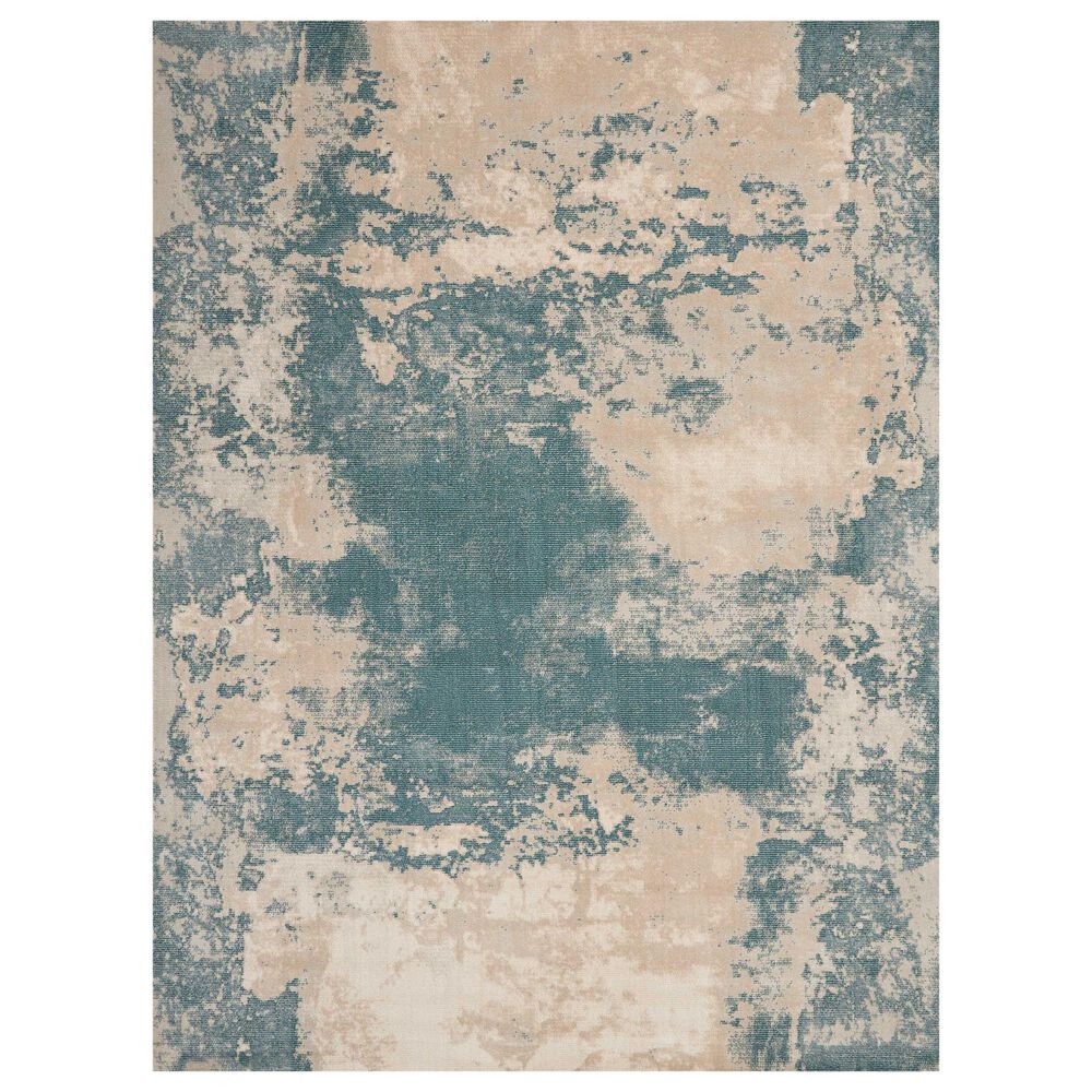 Nourison Maxell MAE13 9"3" x 12"9" Ivory and Teal Area Rug, , large