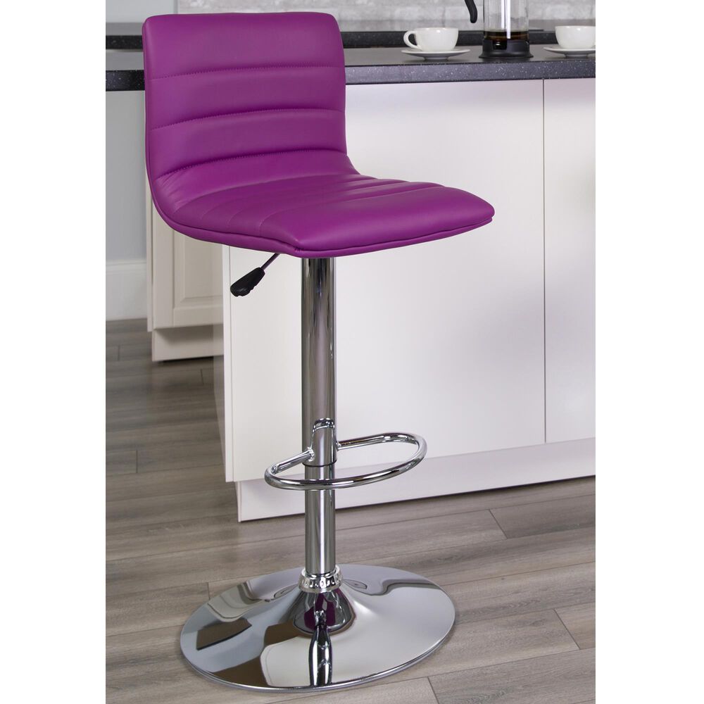 Flash Furniture Adjustable Barstool in Purple, , large