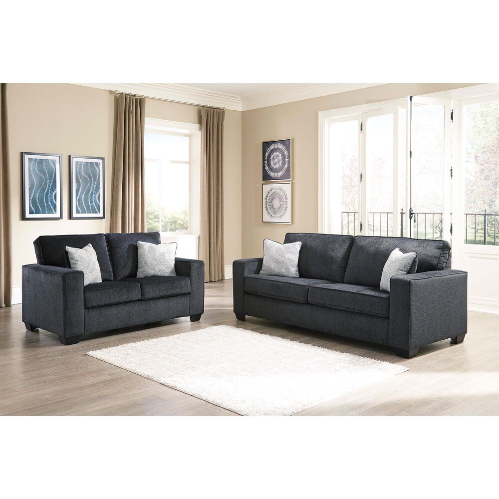 Ashley Altari Stationary Sofa and Loveseat Set in Slate, , large