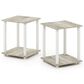 HOMLUX 2-Tier End Table in Sonoma Oak and White (Set of 2), , large