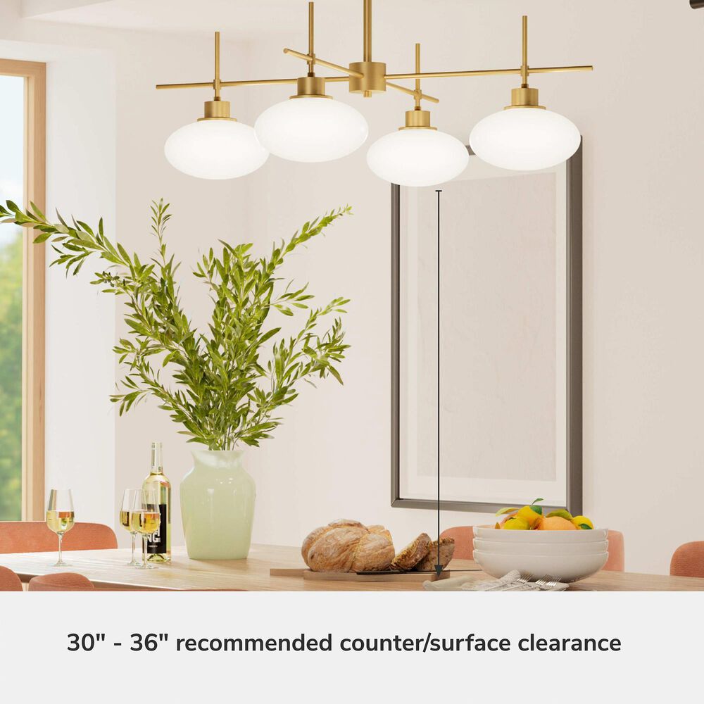Hunter Getty Jasmine Roth 4-Light Chandelier in Luxe Gold, , large