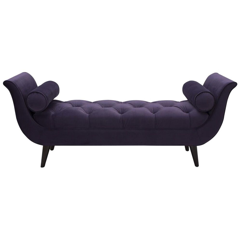 Jennifer Taylor Home Alma Tufted Flared Arm Entryway Bench in Purple NFM