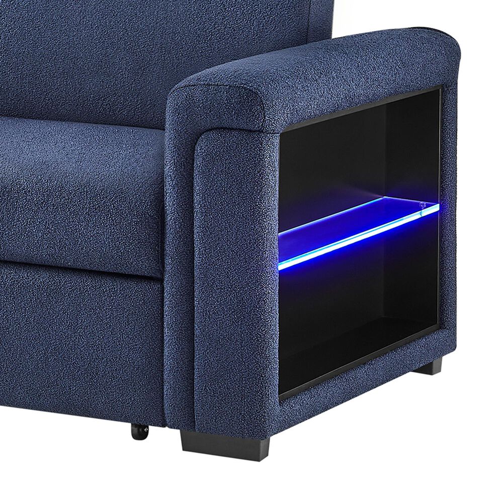 Modern Market Pull-out Sofa Bed in Navy, , large