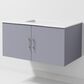 Lexora Home Geneva 36" Single Bathroom Vanity in Dark Grey with 2 cm White Cultured Marble Top and Rectangular Sink, , large