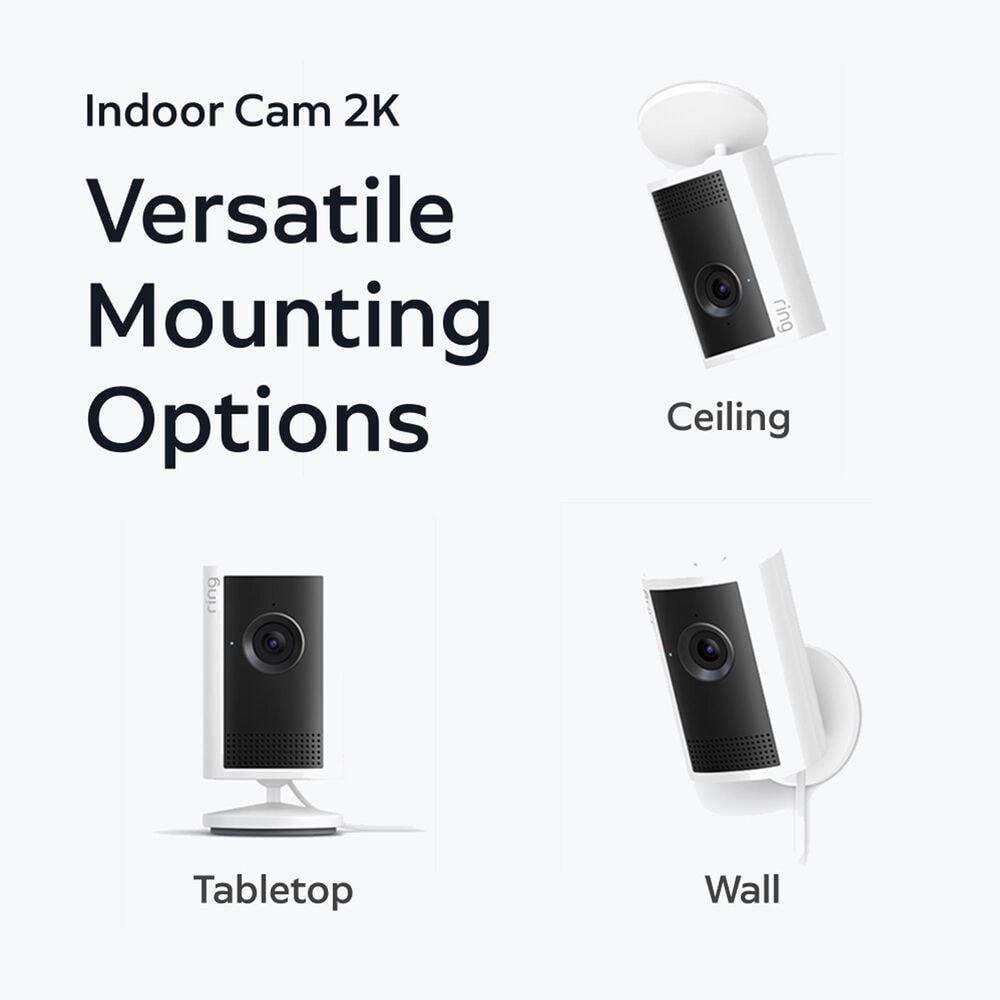 Ring 2K Battery Doorbell and Indoor Cam Plus Bundle in Satin Nickel and White, , large