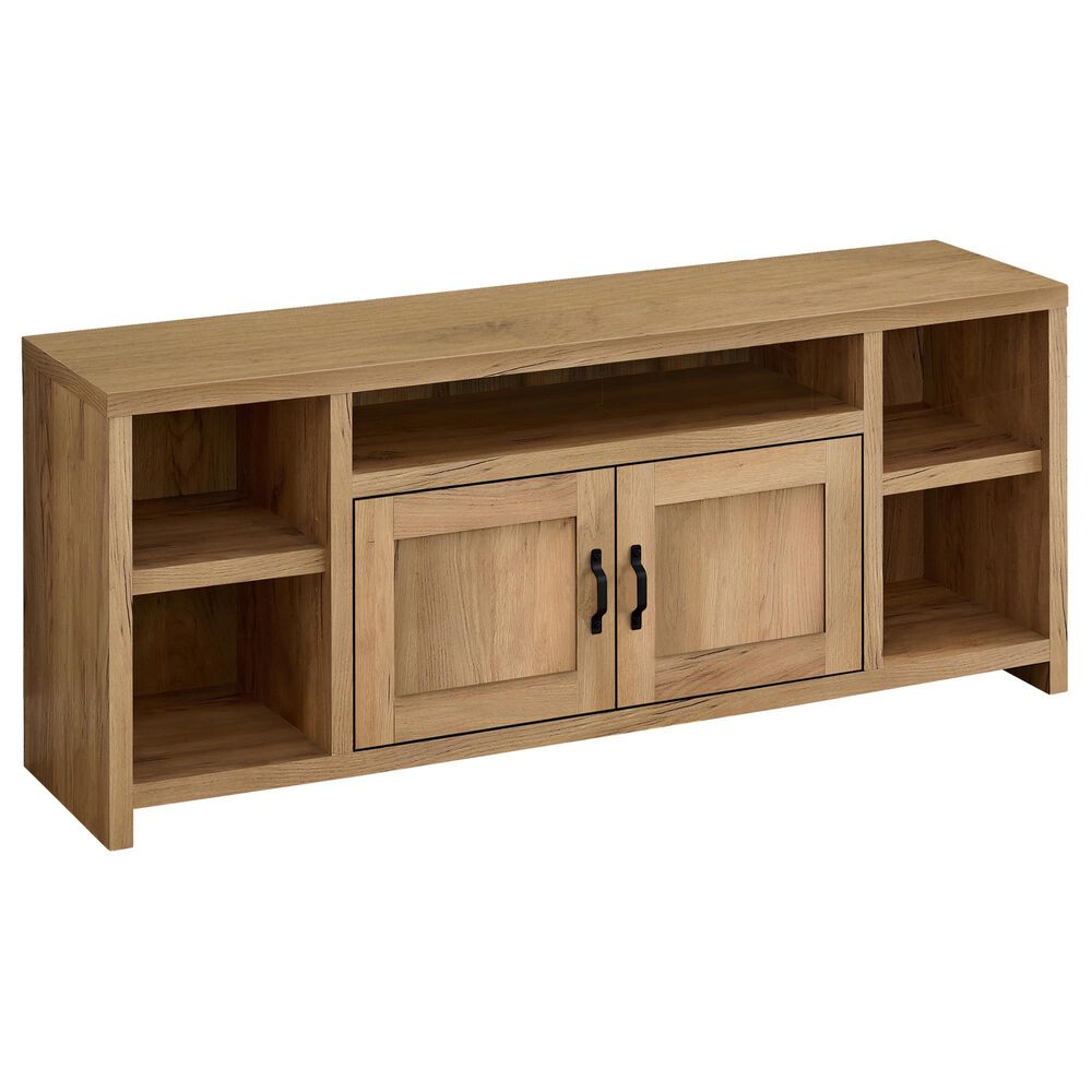 Monarch Specialties 59" TV Stand in Golden Pine, , large