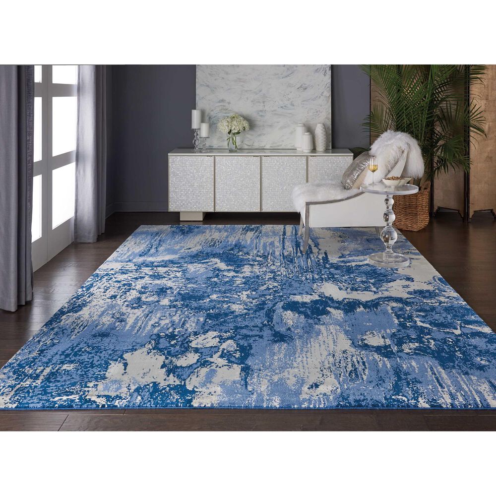 Nourison Twilight TWI24 9&#39;9&quot; x 13&#39;9&quot; Blue and Ivory Area Rug, , large