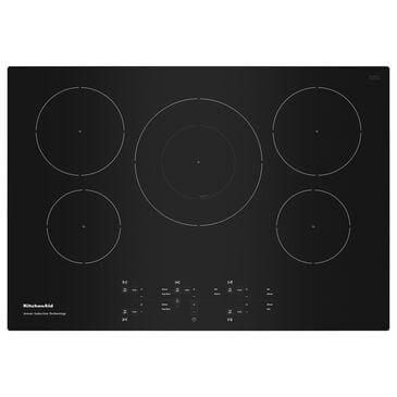 KitchenAid 30" Built-In Electric Induction Cooktop in Black, , large