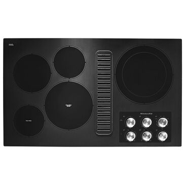 KitchenAid 36" Electric Downdraft Cooktop in Black, , large