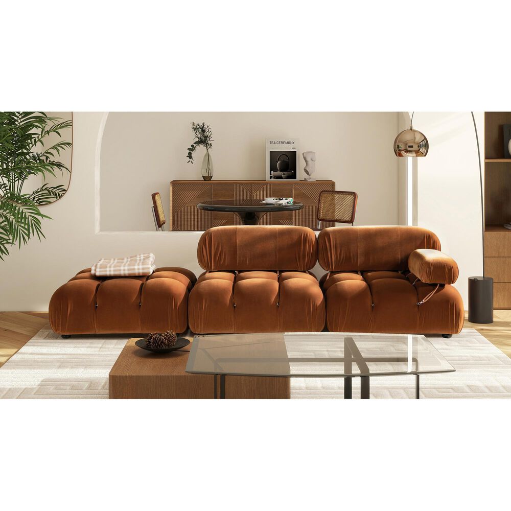 Jennifer Taylor Home Marcel Cocktail Ottoman in Burnt Orange, , large