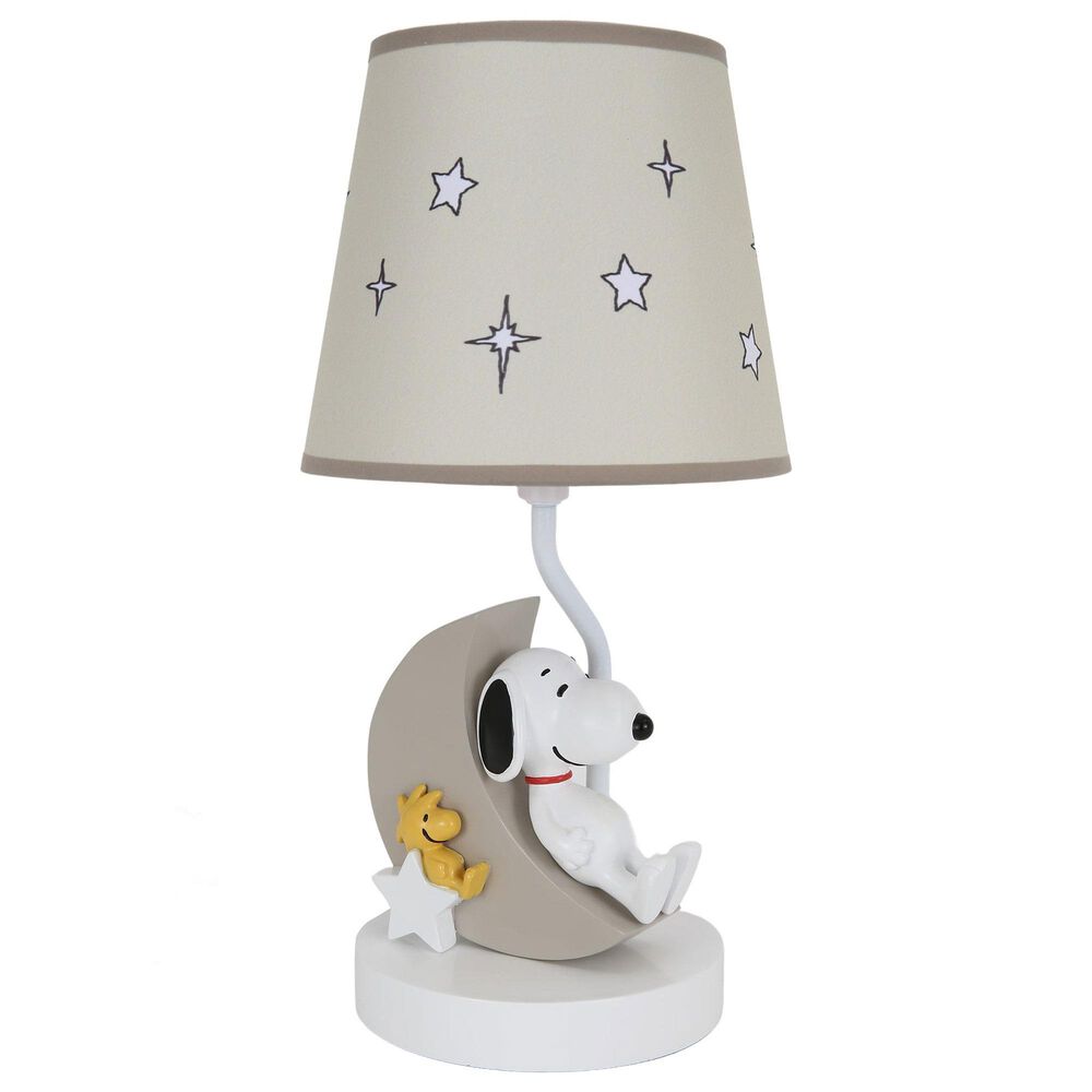 Lambs and Ivy Snoopy Love Table Lamp with Shade and Bulb in White, , large